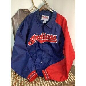 Cleveland Indians Mens XL Starter Diamond Collection Snap Up Jacket 90s MLB